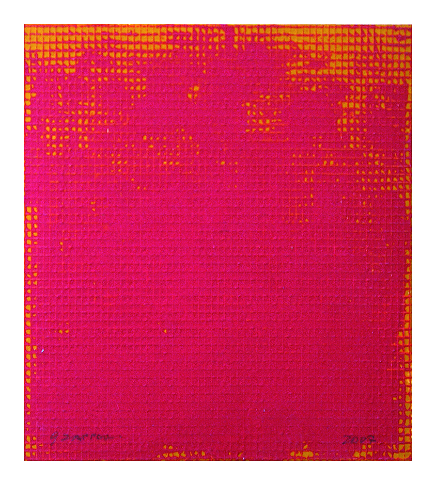 Gianfranco Zappettini - La trama e l'ordito, 2007 - tempera e nylon su carta, 27x24 cm